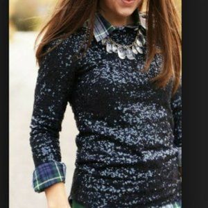 NWT J. Crew Boatneck Sequin Top in Black